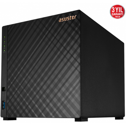 Asustor As1104T Realtek Qc 1Gb Ram 4-Diske Kadar Destekli Nas Server (Disksiz)