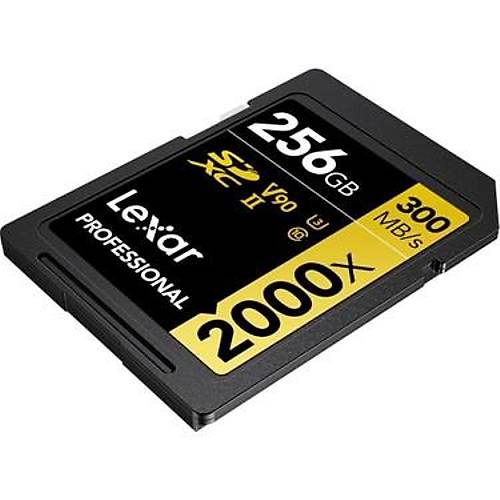 LEXAR 256GB LSD2000256G-BNNNG SD PROFESSIONAL 2000X SDXC UHS-II CARDS UP TO 300MB-S READ 260MB-S WRITE C10 V90 U3