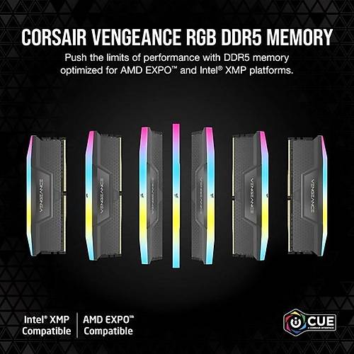 CORSAIR 32GB (2X 16GB) DDR5 6000MHZ CL28 RGB DUAL KIT PC RAM VENGEANCE CMH32GX5M2B6000Z28