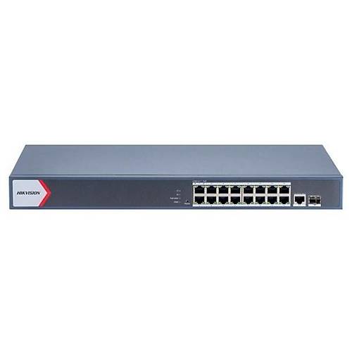 HIKVISION 16port 130w FULL PoE DS-3E1518P-EI-M GIGABIT 1X-UPLINK,1XSFP Y�netilemez Switch Rack Mount
