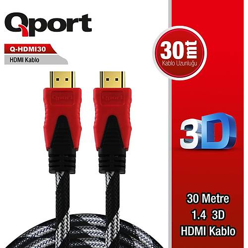 Qport Q-Hdm30 30M V1.4 3D A Destekli Altn Ulu Hdm Grnt Kablosu