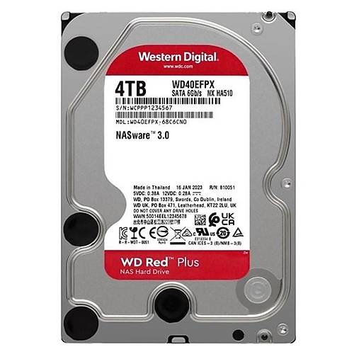 Wd 4Tb Red Wd40Efpx 256Mb 5400Rpm Sata-3 G�venlik Diski