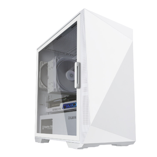 Zalman Iceberg Whte Z1 Mesh Panel Tempered Caml Beyaz 3X Rgb Fanl Mid Tower Oyuncu Kasas