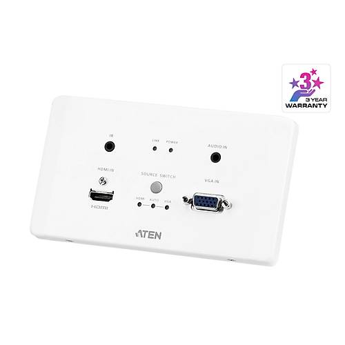 Aten Aten-Ve2812Aeut Hdm Ve Vga Hdbaset Vericisi Ab Duvar Plakas le