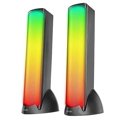 MIKADO MD-183 2.0 3W*2 Bluetooth Siyah RGB Ayd�nlatmal� USB + 3.5mm USB 5V Speaker Hoparl�r