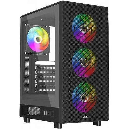 POWERBOOST PB-A700B 750W 80 + BRONZE MESH �N PANEL 4XRAINBOW FAN+USB3.0 GAMING ATX KASA SIYAH
