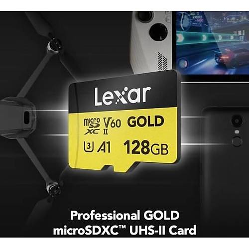 LEXAR 256GB LMSGOLD256GBNNNG MICROSD GOLD MICROSDXC UHSIICARDS UP TO 280MB-S READ 180MB-S WRITE C10 A1 V60 U3