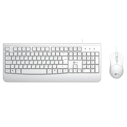 Lenovo Lecoo Usb Kablolu Trke Q Klavye Mouse Set Beyaz Cm105-B