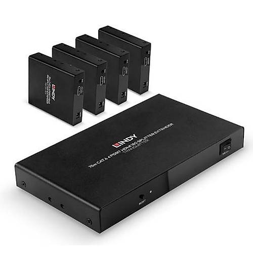 Lindy Ln-38262 70M Cat.6 4 Port Hdm 18G Sinyal oklayc Ve Uzatc, Alc (Receiver) Ve Verici (Transmitter) nite Dahil