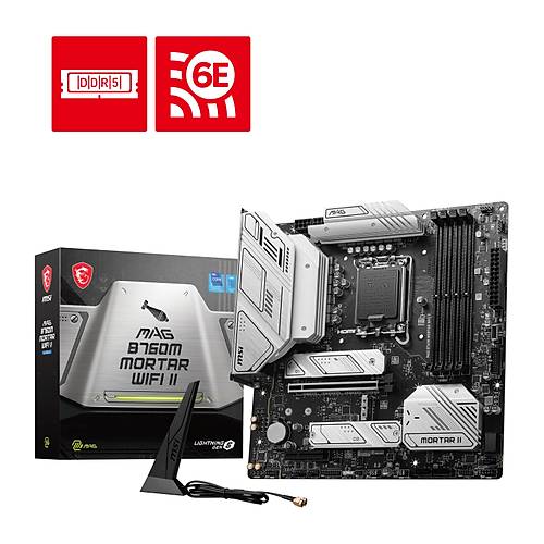 Ms Mag B760M Mortar Wf I 1700P Ddr5 7800(Oc) Pc-E Gen5 M.2 Hdm Dp Wifi 6E