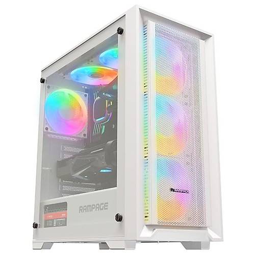 RAMPAGE 750W 80+ BRONZE VOYAGER 4-RGB FANLI GAMING MID-TOWER PC KASASI BEYAZ