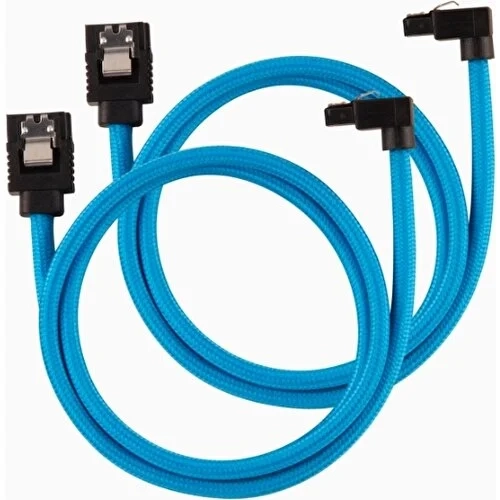 Corsar Cc-8900285 Premium Sleeved Sata 6Gbps 60Cm 90 Connector Cable  Blue