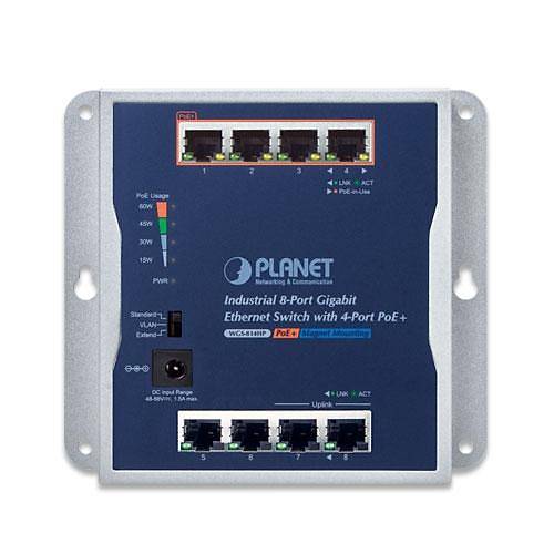 Planet Pl-Wgs-814Hp End�striyel Duvar Tip Y�netilemeyen Poe+ Switch