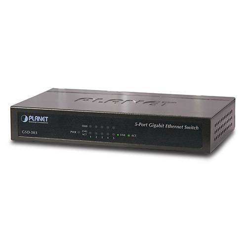 Planet 5 Port Pl-Gsd-503 10-100-1000 Mbps Gigabit Ethernet Switch (Metal Case)