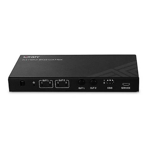 Lindy L�n-38313 2X2 Hdm� 8K60 Matrix 40Gbps, 8K@60Hz ��z�n�rl�kleri Destekler