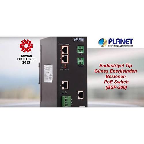Planet Pl-Bsp-300 Endstriyel Tip Gne Enerjisinden Beslenen Ynetilebilir Poe Switch