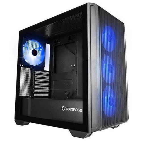 Rampage Craft 4-Rgb Fanl� Gam�ng M�d-Tower Pc Kasas� Siyah
