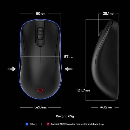 ZOWIE ZA13-DW 4K 4000Hz K���k Boy Simetrik Kablosuz E-Spor Oyuncu Mouse