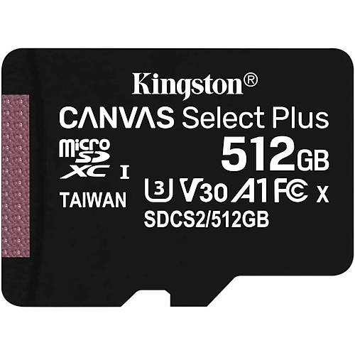 Kngston 512Gb Canvas Select Plus Mcro Sdhc Class10