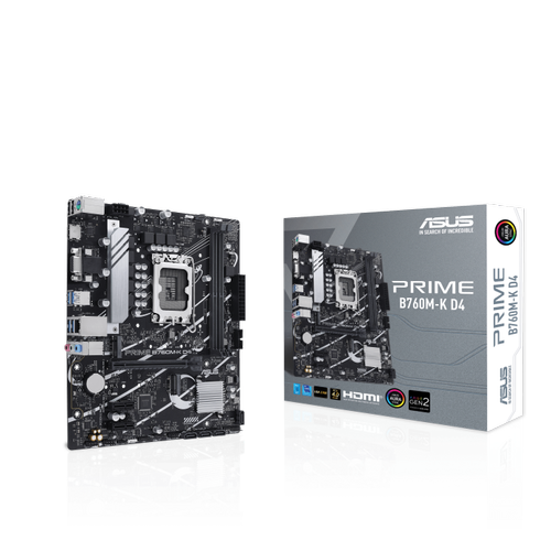 ASUS MB PRIME B760M-K D4 INTEL B760 LGA1700 DDR4 5333 HDMI VGA 2x M2 USB3.2 AURA RGB 2.5Gbit LAN mATX ASUS 5X PROTECTION III ARMOURY CRATE AI SUITE 3