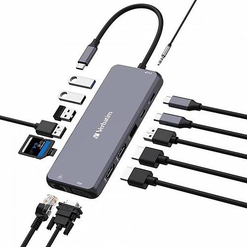 VERBATIM 14port CMH-14 USB-C Pro �ok Ba�lant� Noktal� Dock