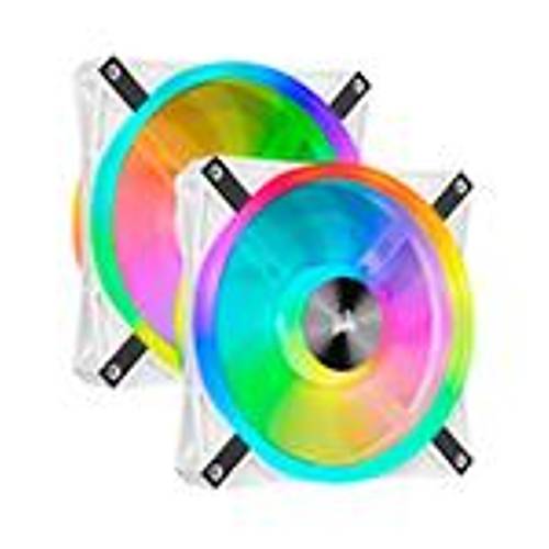 Corsar Co-9050106-Ww Ql Series, Whte Ql140 Rgb - Co-9050106-Ww - 140Mm Rgb Led Fan, Dual Pack With Lighting Node Core