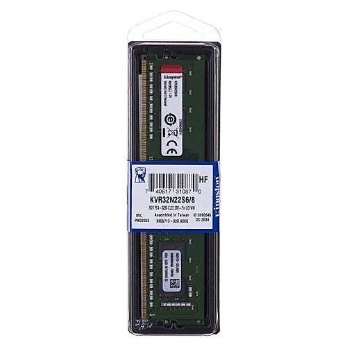 Kingston 8Gb 3200Mhz Ddr4 Cl22 Pc Ram Kvr32N22S6-8 Pc Bellek