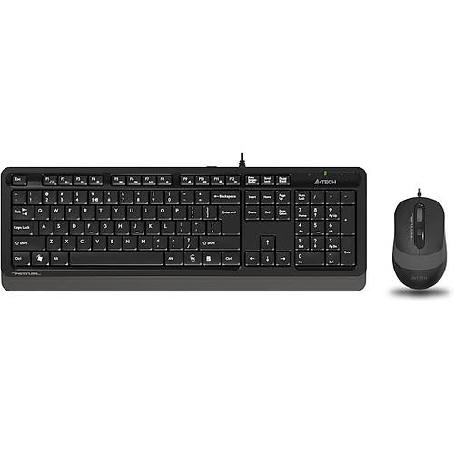 A4 Tech F1010 Q Usb Gri Tr Mm Klavye+Optik Mouse