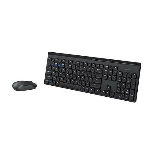 Rapoo 8110M 12482 Kablosuz Klavye Mouse Set Siyah
