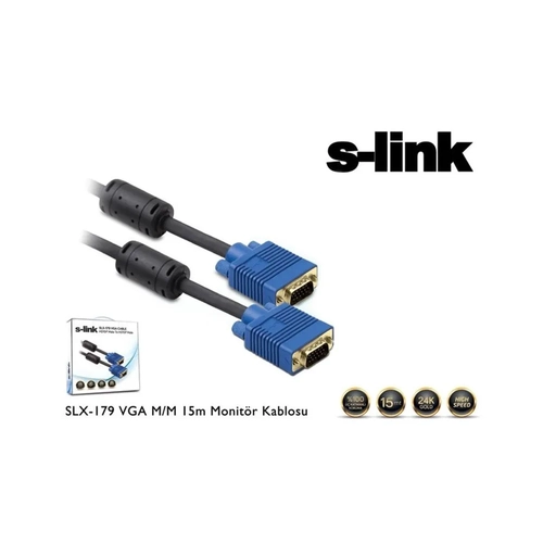 S-Lnk Slx-179 15M M-M Monitr Pc Aras Vga Data Grnt Kablosu