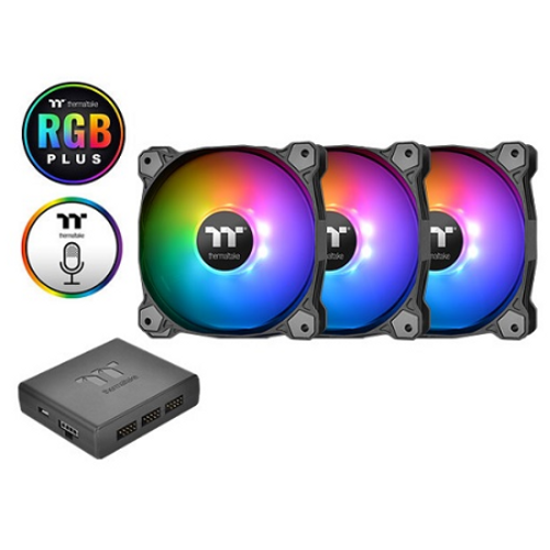 Thermaltake 12Cm Pure Plus 12 Rgb Cl-F063-Pl12Sw-A Siyah 18X Led Rgb 3L Kasa Fan Kiti 6Pin Hz Kontroll