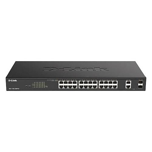 D-LINK 24port 370w DGS-1100-26MPV2 GIGABIT 2X SFP Ynetilebilir Poe Switch