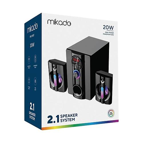 Mikado MD-95BT 2+1 20W Siyah Multimedya FM-BT-SD-USB Speaker Hoparl�r Kumandal�