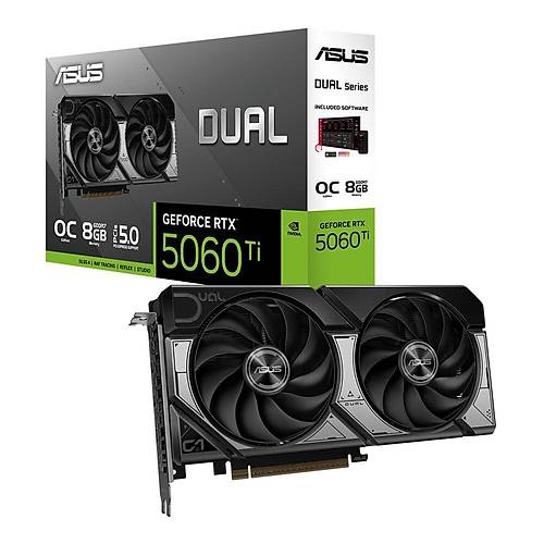 ASUS DUAL-RTX5060TI-O8G 8GB Nvidia RTX5060Ti GDDR7 128bit HDMI 3xDP 16x Ekran Kart