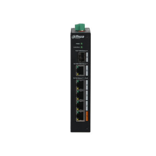 Dahua Pfs3106-4Et-60-V2 4+1 10-100 Ynetilemez 1 Sfp Endstriyel 4 Port Poe 60W