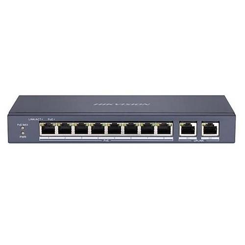 Hkvson 8Port 60W Full Poe Ds-3E0310P-E-M 10-100 2  Gigabit Ynetilemez Switch Metal