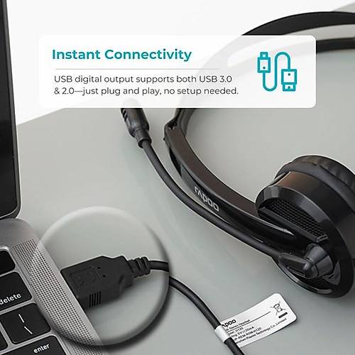 RAPOO H120 Stereo Kablosuz Mikrofonlu Kulakl�k