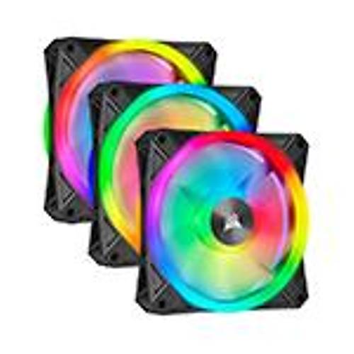CORSAIR QL Series, WHITE QL120 RGB - CO-9050104-WW - 120mm RGB LED Fan, Triple Pack with Lighting Node CORE