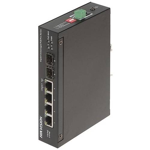 Hkvson 4Port Ds-3T0506Hp-E-Hs Ggabt 2-Sfp 60W Poe Ynetilemez Endstriyel Swtch