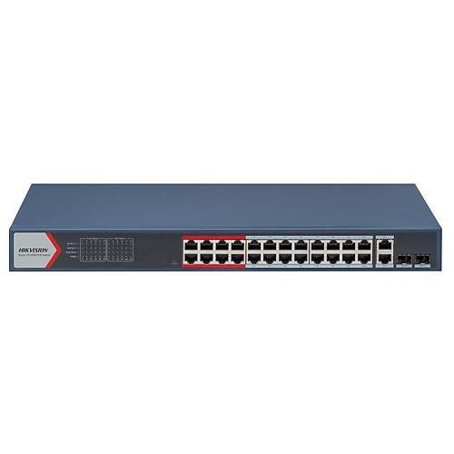 HIKVISION DS-3E1326P-EI 26 Port Mbit 24 Adet Poe 370W 2xCombo Uplink Ynetilebilir Smart Switch