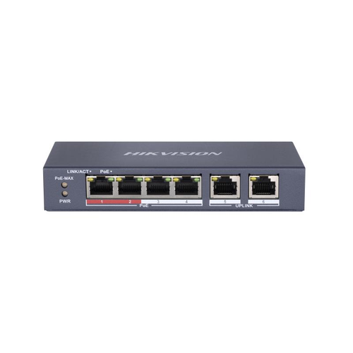 Hkvson Ds-3E0106P-E-M 4+2 10-100 Ynetilemez 4 Port Poe 35W Metal Kasa