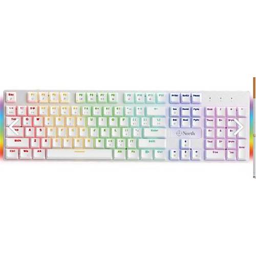 North Shield White Red Switch Trke Q RGB Beyaz Mekanik Gaming Klavye