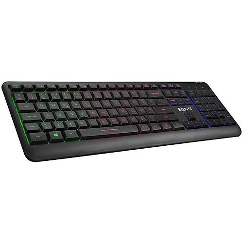 EVERST Q TR KM-1500 Siyah Kablosuz Rainbow Ayd�nlatmal� Q Multimedia Klavye + Mouse Set