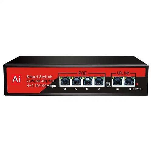 Ezcool Ez-04Pse 4Xfe+2Xfe Y�netilemez Poe Switch (65Watt)