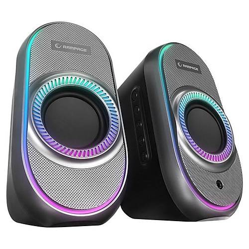 RAMPAGE RMS-X3 2.0 6W Bluetooth �zellikli Siyah Multimedia RGB I��kl� Gaming USB Speaker