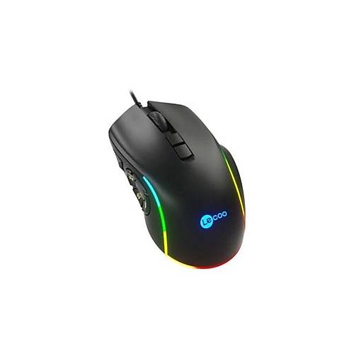 LENOVO LECOO MS140 USB RGB Led Aydnlatmal 6400dpi Gaming Optic Siyah Mouse