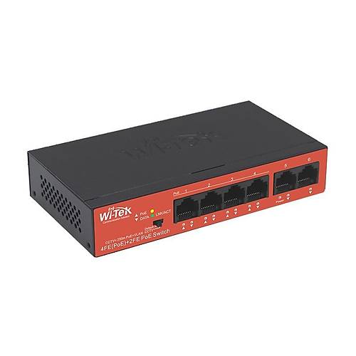 W-Tek 6Port 40W 4Port Poe W-Ps205H V2 10-100 Ynetilemez Switch