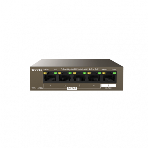 Tenda Teg1105Pdp 5Port 10-100-1000 Poe Sw�tch