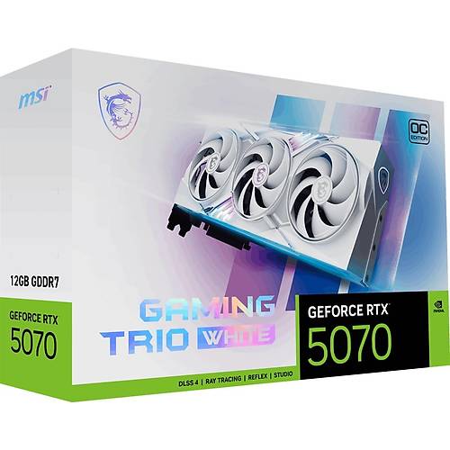 MSI VGA GEFORCE RTX 5070 12G GAMING TRIO OC WHITE RTX5070 12GB GDRR7 192B DX12 PCIE 5.0 X16 (3XDP 1XHDMI)