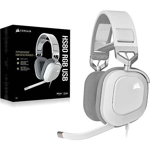 Corsar Headset - Ca-9011238-Eu - Hs80 Rgb Usb Wired Gaming Headset  White